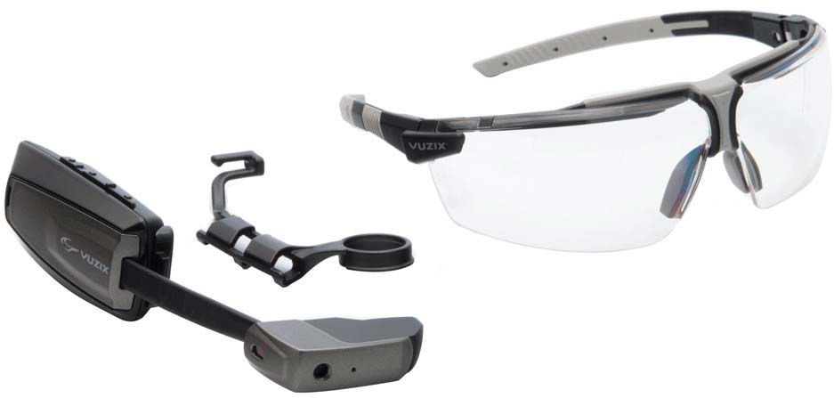 Die Vuzix M100 besteht lediglich aus drei Einzelteilen.