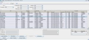 Dashboard of a warehouse management system that provides an overview of the goods being transported.