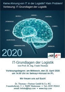 Poster zum Vorlesungsbegin 2020 von IT-Grundlagen der Logistik am KIT