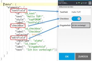 Screenshot Konfiguration TUP Smart Mobile Logistics MDE