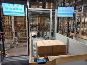 View of a hybrid station picking workplace at the GRASS central warehouse