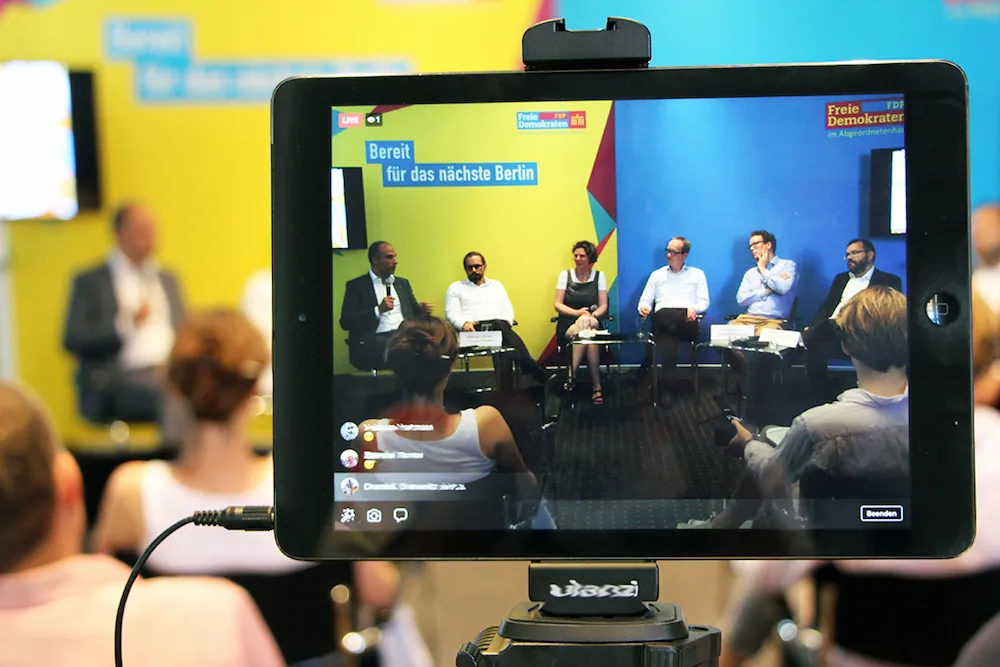Live-Streaming auf Facebook - der Event rund ums die urbane Logistik wurde natürlich von der FDP aufgezeichnet.
