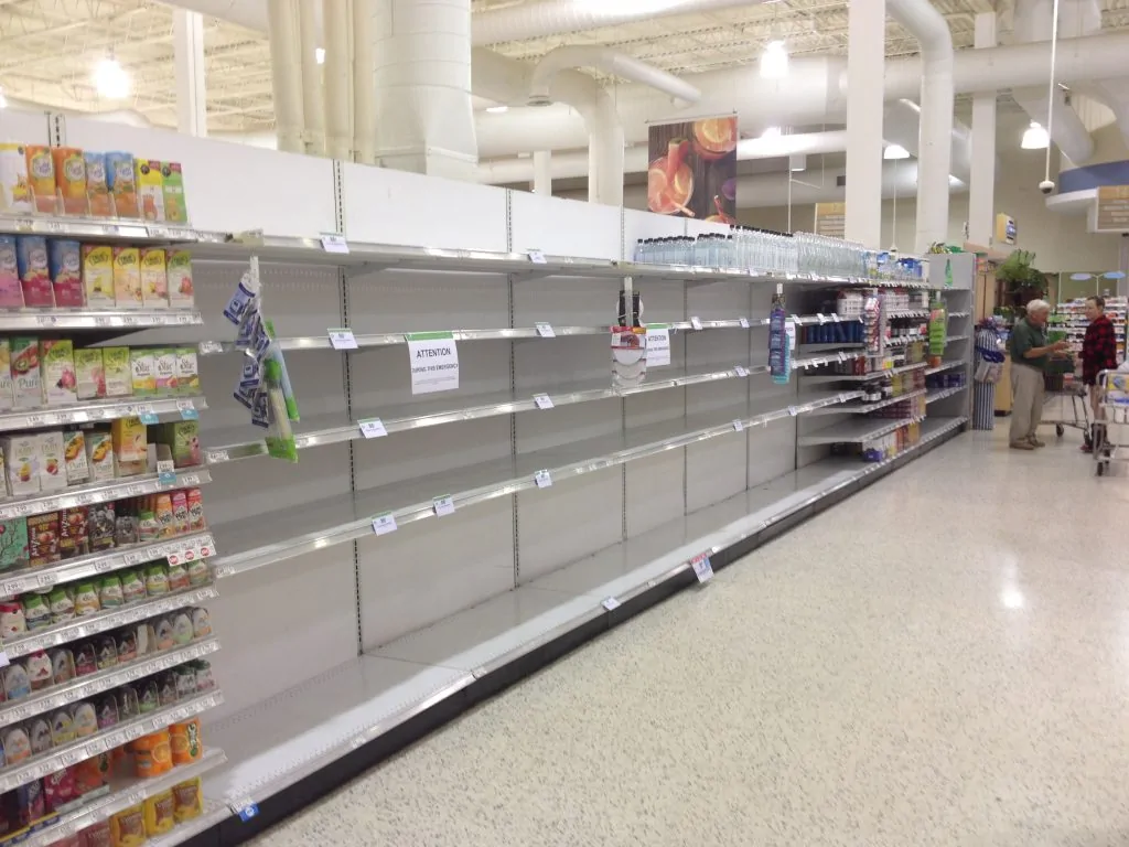 Während eines Hurrikans in den USA kann es zu solchen Out-of-Stock-Szenen kommen. 