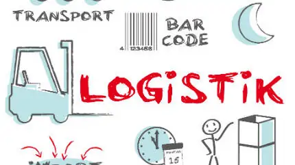 Übersichtsgrafik zur Transportlogistik, die verschiedene Logistikbegriffe mit Comicgrafiken und Texten darstellt.