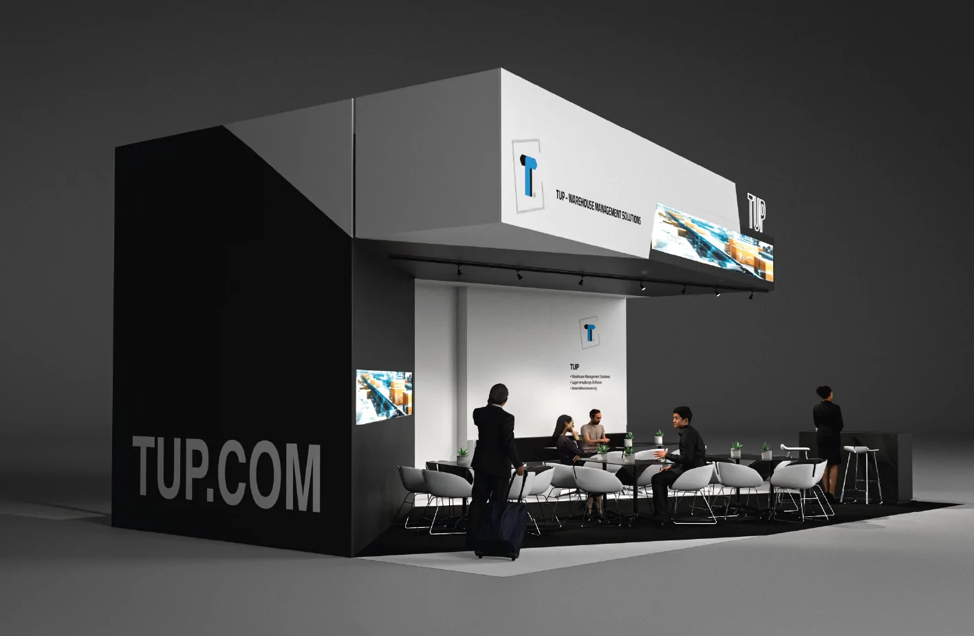 Voransicht des TUP-Standes, wie er in der Softwarehalle 4 der LogiMAT 2025 an Position 4A29 besucht werden kann.