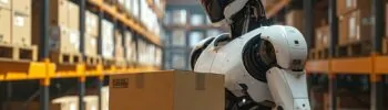 Humanoider Roboter im Lager