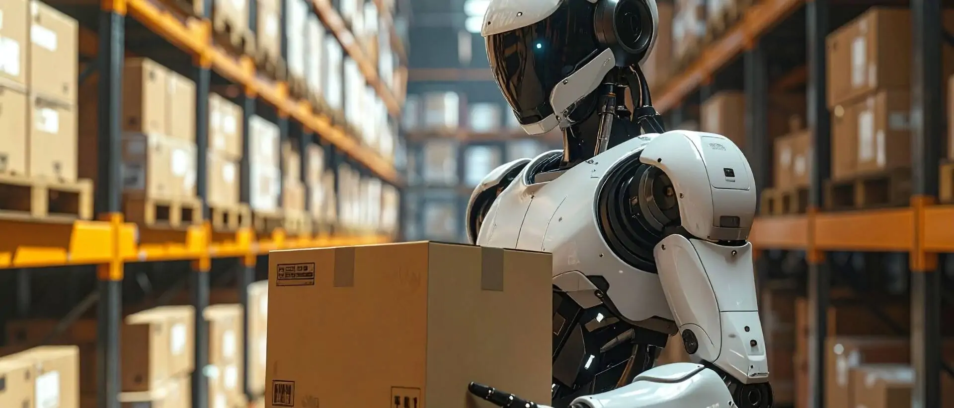 Humanoider Roboter im Lager