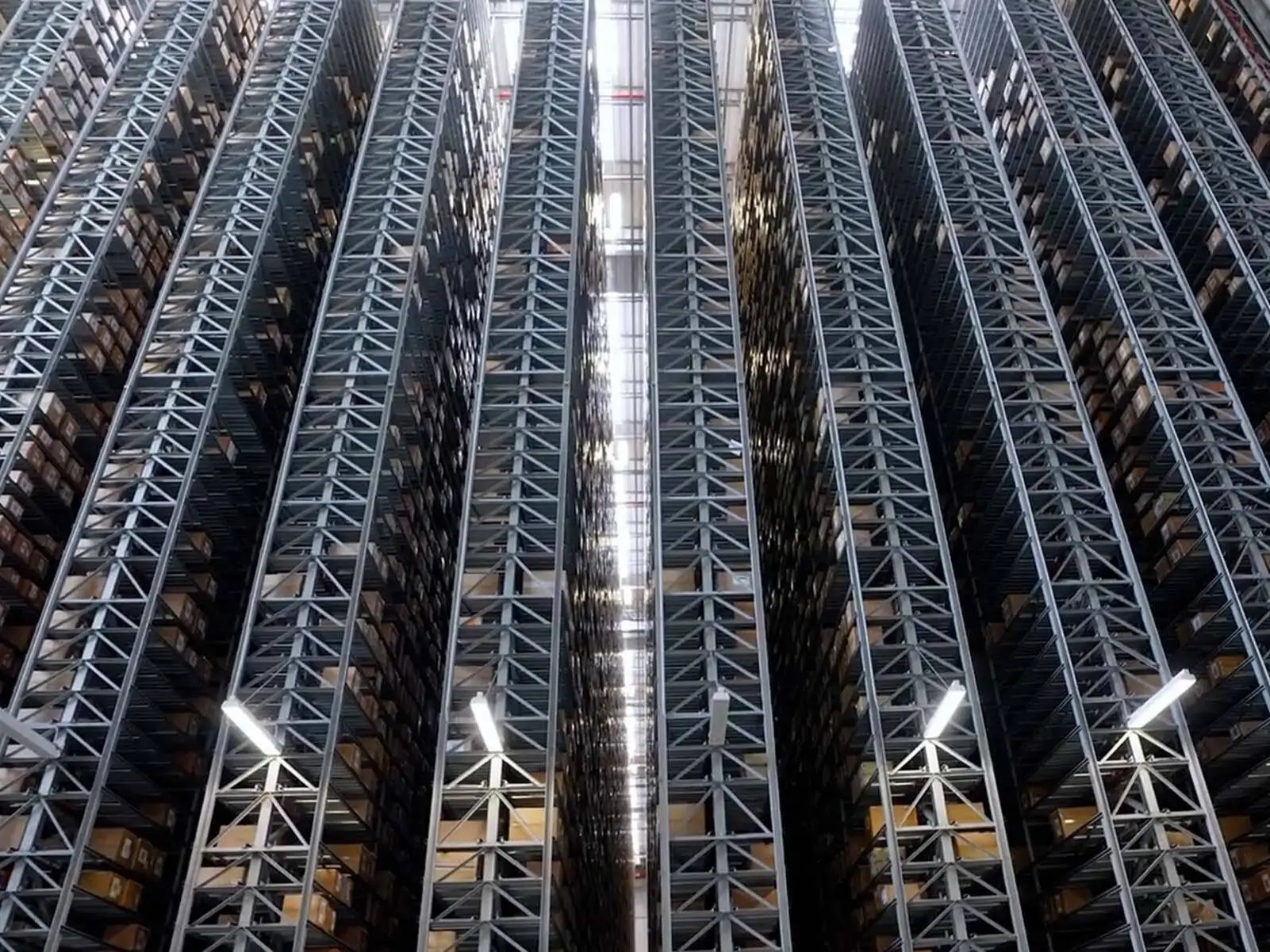 Interior view of the high-bay warehouse during the Goliath 61 project